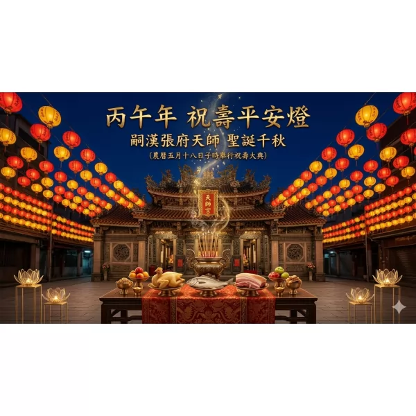 恭祝嗣漢 張天師聖誕千秋-祝壽平安燈